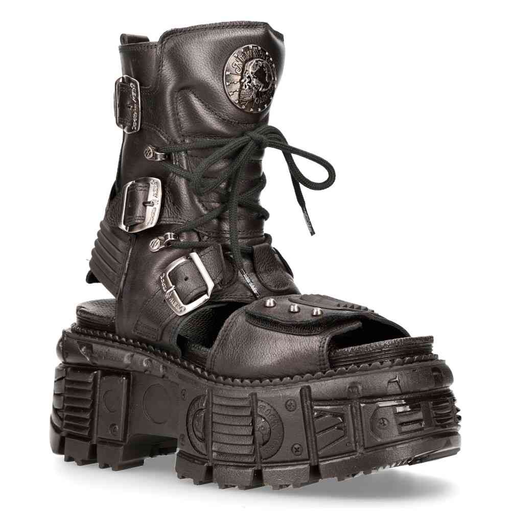 New Rock - M-BIOS107-C3 Plateausandalen - Schwarz